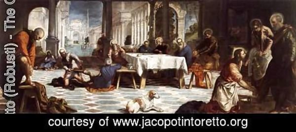 Jacopo Tintoretto (Robusti) - Christ Washing the Feet of His Disciples c. 1547