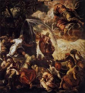 Jacopo Tintoretto (Robusti) - Moses Drawing Water from the Rock 1577