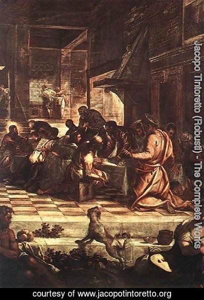 Jacopo Tintoretto (Robusti) - The Last Supper (detail) 1578-81