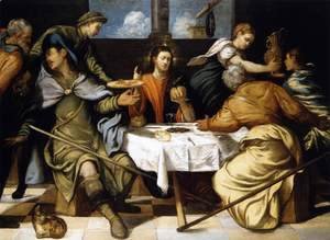 Jacopo Tintoretto (Robusti) - The Supper at Emmaus 1542-43