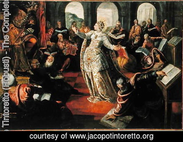 Jacopo Tintoretto (Robusti) - The Dispute of Catherine of Alexandria with the philosophers