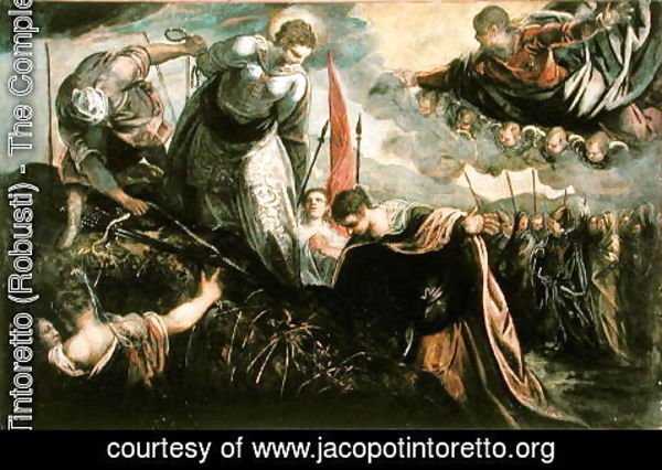 Jacopo Tintoretto (Robusti) - Saint Catherine prepares for her exexcution