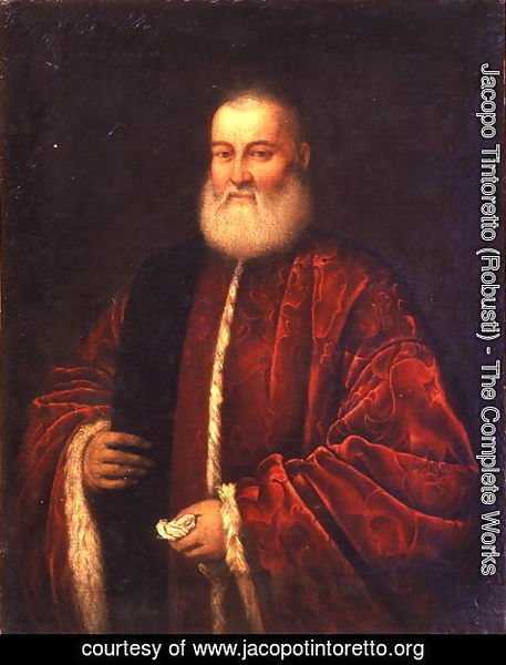 Jacopo Tintoretto (Robusti) - Portrait of an Old Man in Red Robes