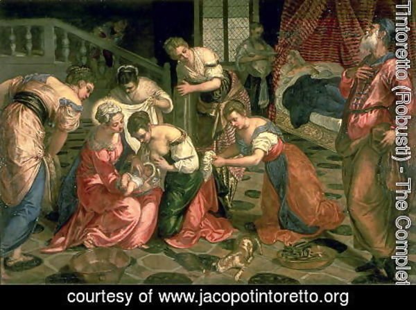 Jacopo Tintoretto (Robusti) - The Birth of St. John the Baptist, 1550-59