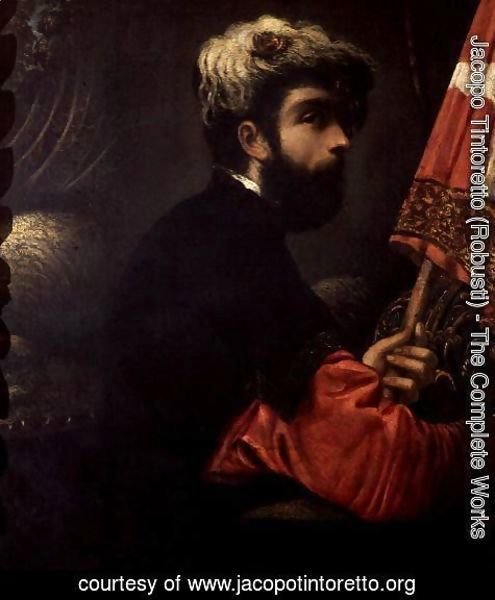 Jacopo Tintoretto (Robusti) - Portrait of a Man as Saint George, c.1540-50