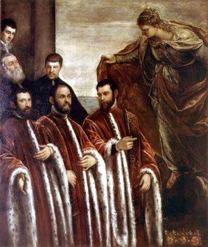 Jacopo Tintoretto (Robusti) - St. Giustina and the Treasurers of Venice, 1580
