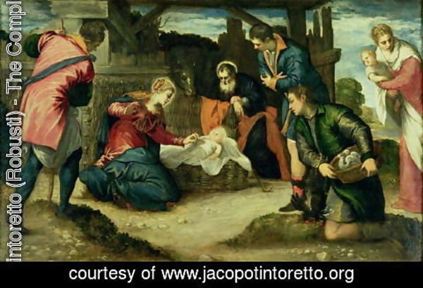 Jacopo Tintoretto (Robusti) - The Adoration of the Shepherds, 1540s
