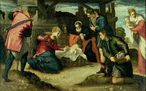Jacopo Tintoretto (Robusti) - The Adoration of the Shepherds, 1540s