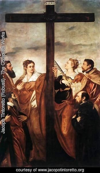 Jacopo Tintoretto (Robusti) - Sts Helen and Barbara Adoring the Cross