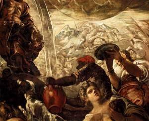 Jacopo Tintoretto (Robusti) - Moses Drawing Water from the Rock (detail 1)