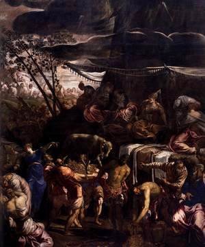Jacopo Tintoretto (Robusti) - Moses Receiving the Tables of the Law (detail 2)