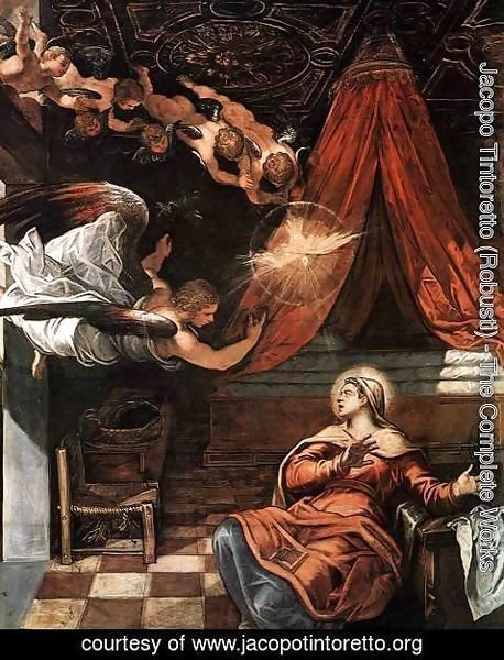 Jacopo Tintoretto (Robusti) - The Annunciation (detail)