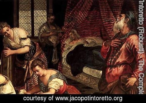 Jacopo Tintoretto (Robusti) - The Birth of John the Baptist (detail 1)
