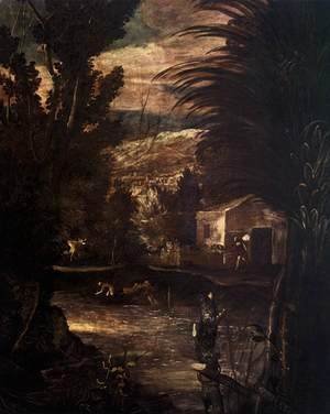 Jacopo Tintoretto (Robusti) - The Flight into Egypt (detail 1)