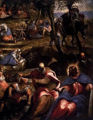 Jacopo Tintoretto (Robusti) - The Jews in the Desert (detail 2)