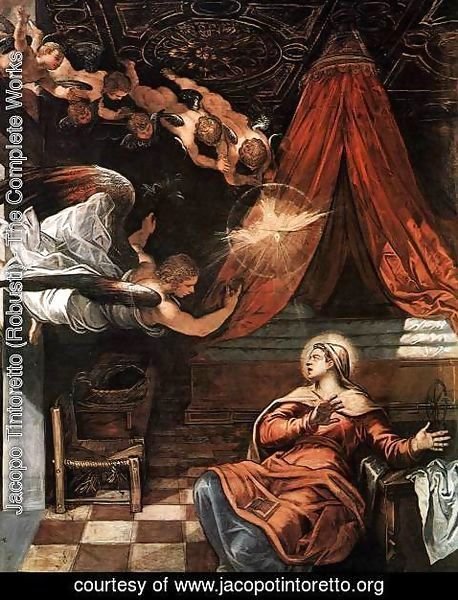 Jacopo Tintoretto (Robusti) - The Annunciation (detail) 2