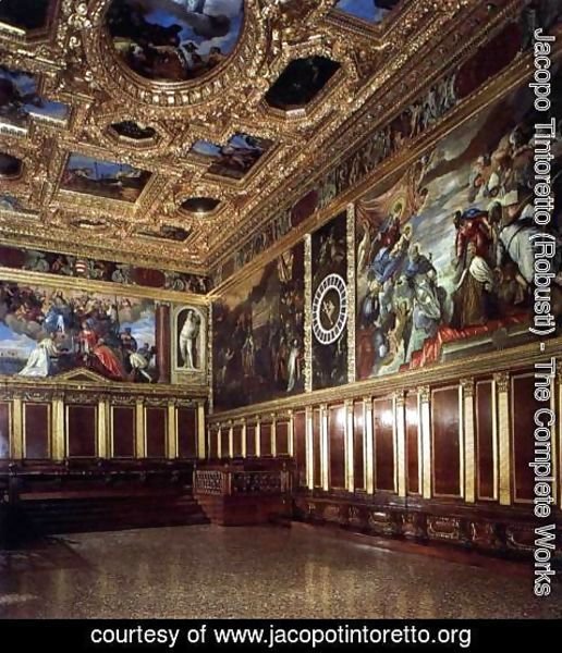 Jacopo Tintoretto (Robusti) - View of the Sala del Collegio