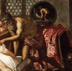 Jacopo Tintoretto (Robusti) - Venus, Mars, and Vulcan (detail)
