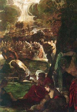 Jacopo Tintoretto (Robusti) - Baptism Of Christ Detail 1579-81