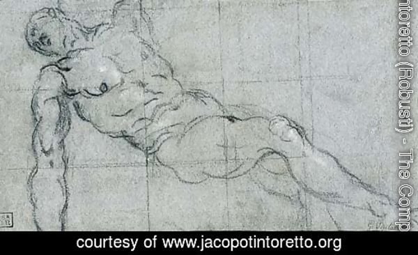 A reclining nude with arms outstretched