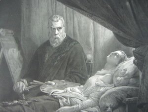 Jacopo Tintoretto (Robusti) - Tintoretto at the deathbed of his daughter