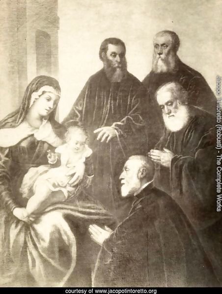 The Virgin and Child with four senators