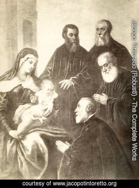 Jacopo Tintoretto (Robusti) - The Virgin and Child with four senators