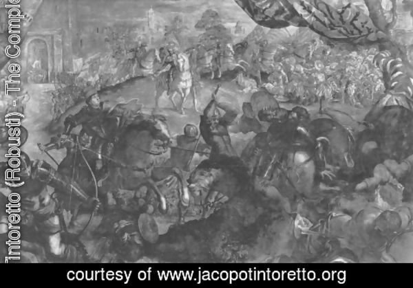 Jacopo Tintoretto (Robusti) - Federico I. Gonzaga, the city of Legnano
