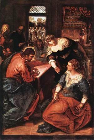 Jacopo Tintoretto (Robusti) - Christ in the House of Martha and Mary 1570-75