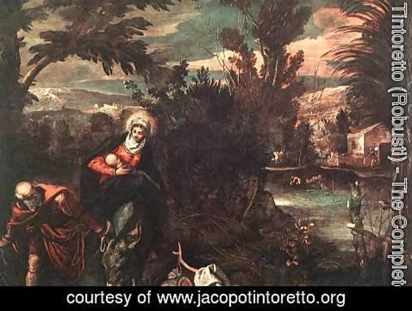 Jacopo Tintoretto (Robusti) - Flight into Egypt 1582-87