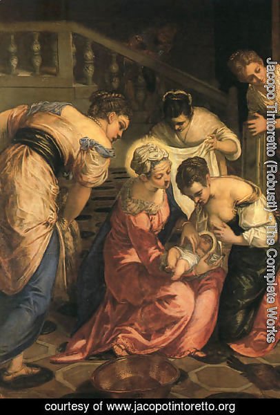 Jacopo Tintoretto (Robusti) - The Birth of John the Baptist (detail) 1550