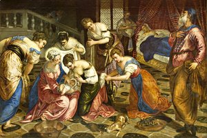 Jacopo Tintoretto (Robusti) - The Birth of St. John the Baptist 1540s