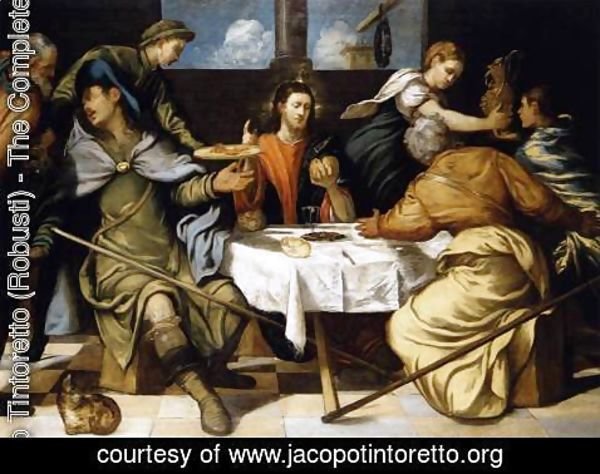 Jacopo Tintoretto (Robusti) - The Supper at Emmaus 1542-43