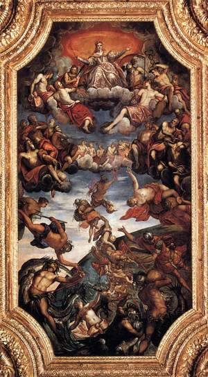 Jacopo Tintoretto (Robusti) - The Triumph of Venice, ceiling painting in the Sala del Senato