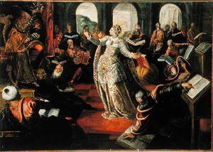 Jacopo Tintoretto (Robusti) - The Dispute of Catherine of Alexandria with the philosophers