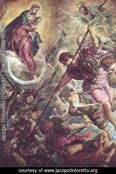 Jacopo Tintoretto (Robusti) - Archangel Michael Fights Satan, c.1590
