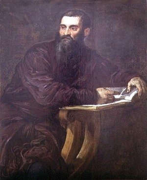 Jacopo Tintoretto (Robusti) - Portrait of a Bearded Man with a Book