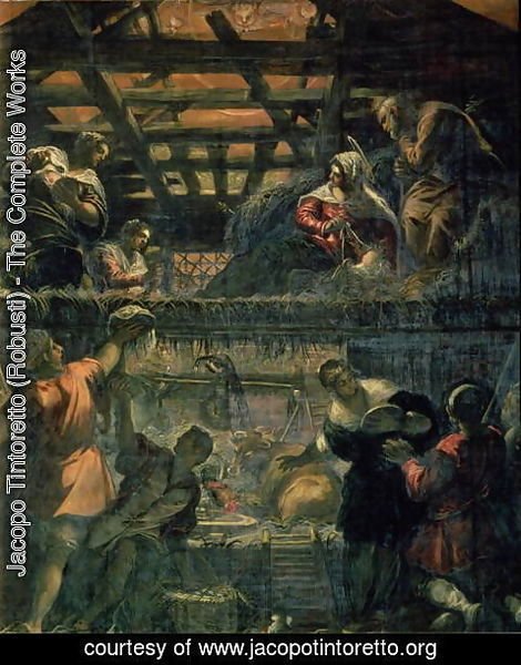 Jacopo Tintoretto (Robusti) - The Adoration of the Shepherds, 1578-81