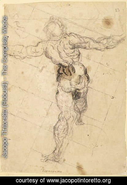Jacopo Tintoretto (Robusti) - Study of a Male Nude from Behind, c.1577