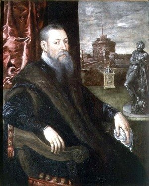 Jacopo Tintoretto (Robusti) - Portrait of an Art Collector
