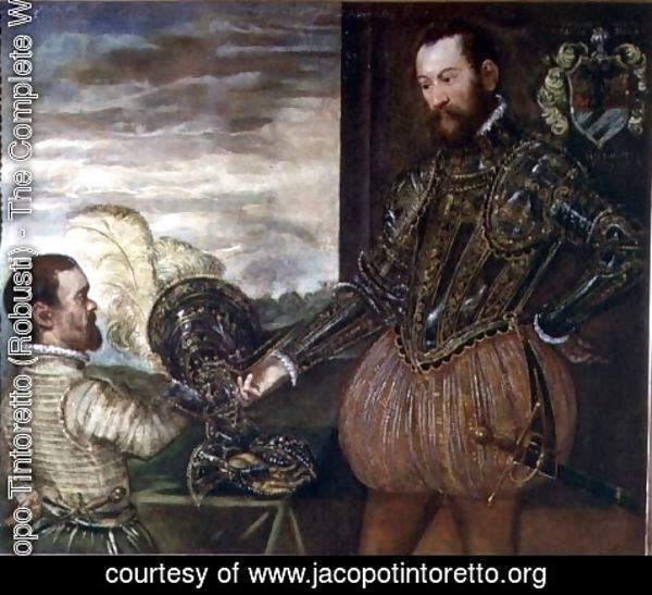 Jacopo Tintoretto (Robusti) - Scipio Clusone with a dwarf valet