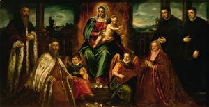 Jacopo Tintoretto (Robusti) - Doge Alvise Mocenigo and Family before the Madonna and Child, c.1573