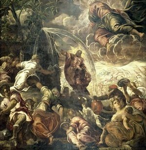 Jacopo Tintoretto (Robusti) - Moses Striking Water from the Rock, 1575