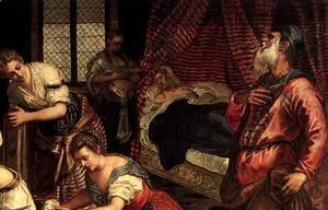Jacopo Tintoretto (Robusti) - The Birth of John the Baptist (detail 1)