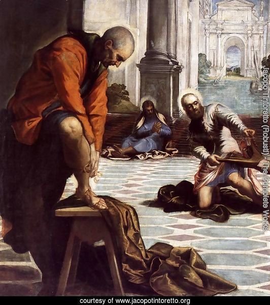 Christ Washing the Feet of His Disciples (detail)
