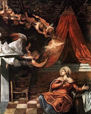 Jacopo Tintoretto (Robusti) - The Annunciation (detail) 2