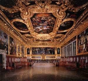 Jacopo Tintoretto (Robusti) - View of the Hall of the Senate