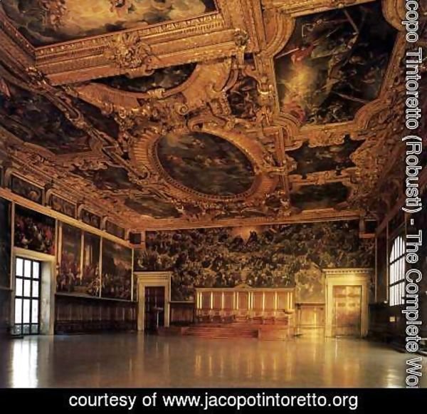 Jacopo Tintoretto (Robusti) - View of the Sala del Maggior Consiglio