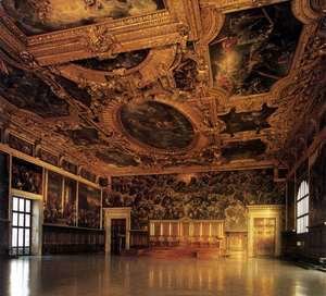 Jacopo Tintoretto (Robusti) - View of the Sala del Maggior Consiglio