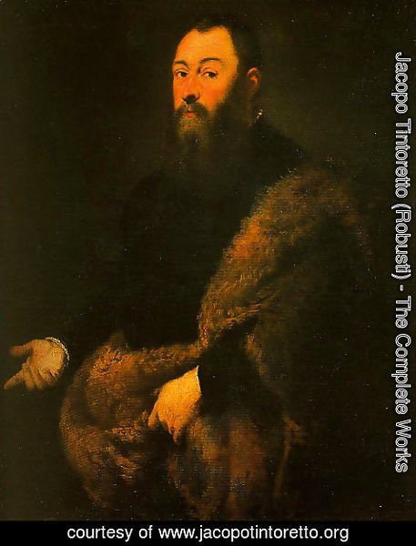 Jacopo Tintoretto (Robusti) - Portrait of a Gentleman in a Fur